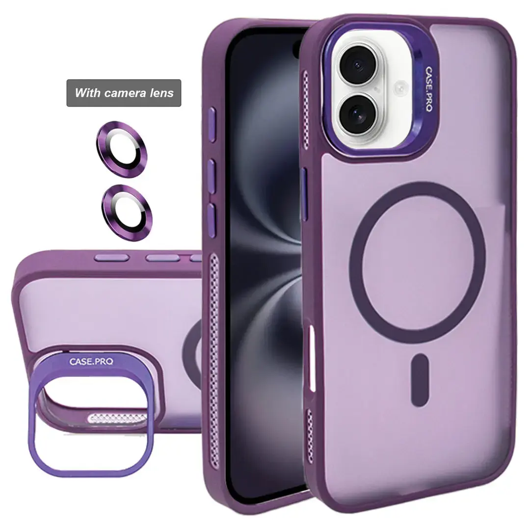 iPhone 17 MagSafe Smoke Camera Stand Case Purple